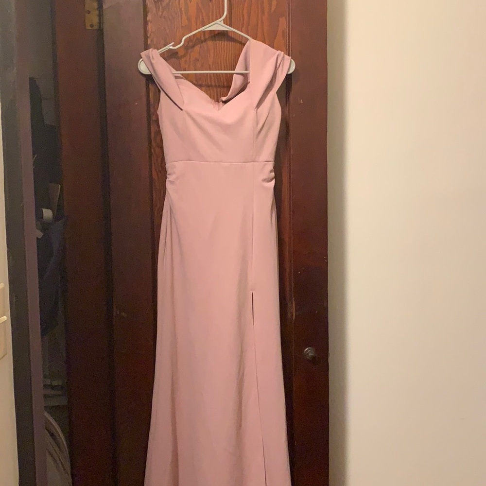 worn once beautiful long dusty rose wedding dress